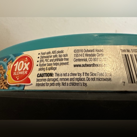 Petstages Slow Fun Feed Dog Bowl, Dishwasher Safe and BPA Free, Turquoise - Picture 5 of 5